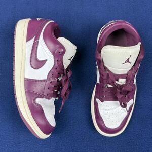 Nike Women's Air Jordan 1 Low Shoes - White/ Bordeaux (DC0774-161) Size 7.5 Y2K